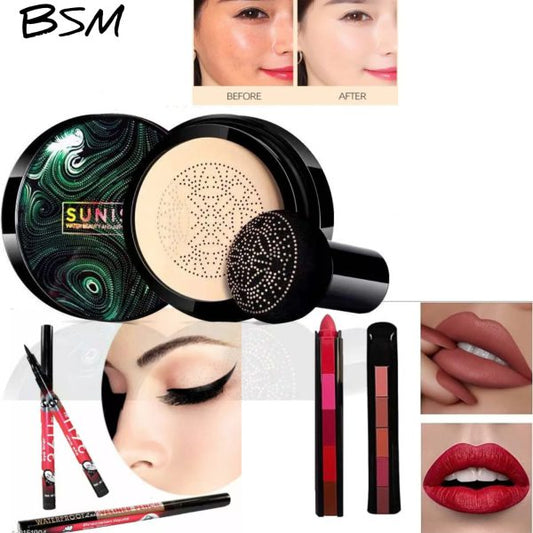 3 In 1 Makeup Deal Sunisa Foundation+Eye Liner+5 In 1 Lipstick Pen
